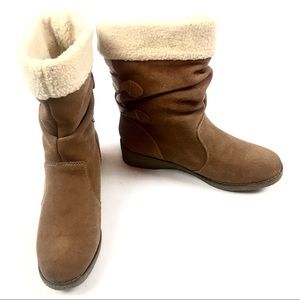 Lands End Suede Fashion Ankle Boots Size 8 1/2 B